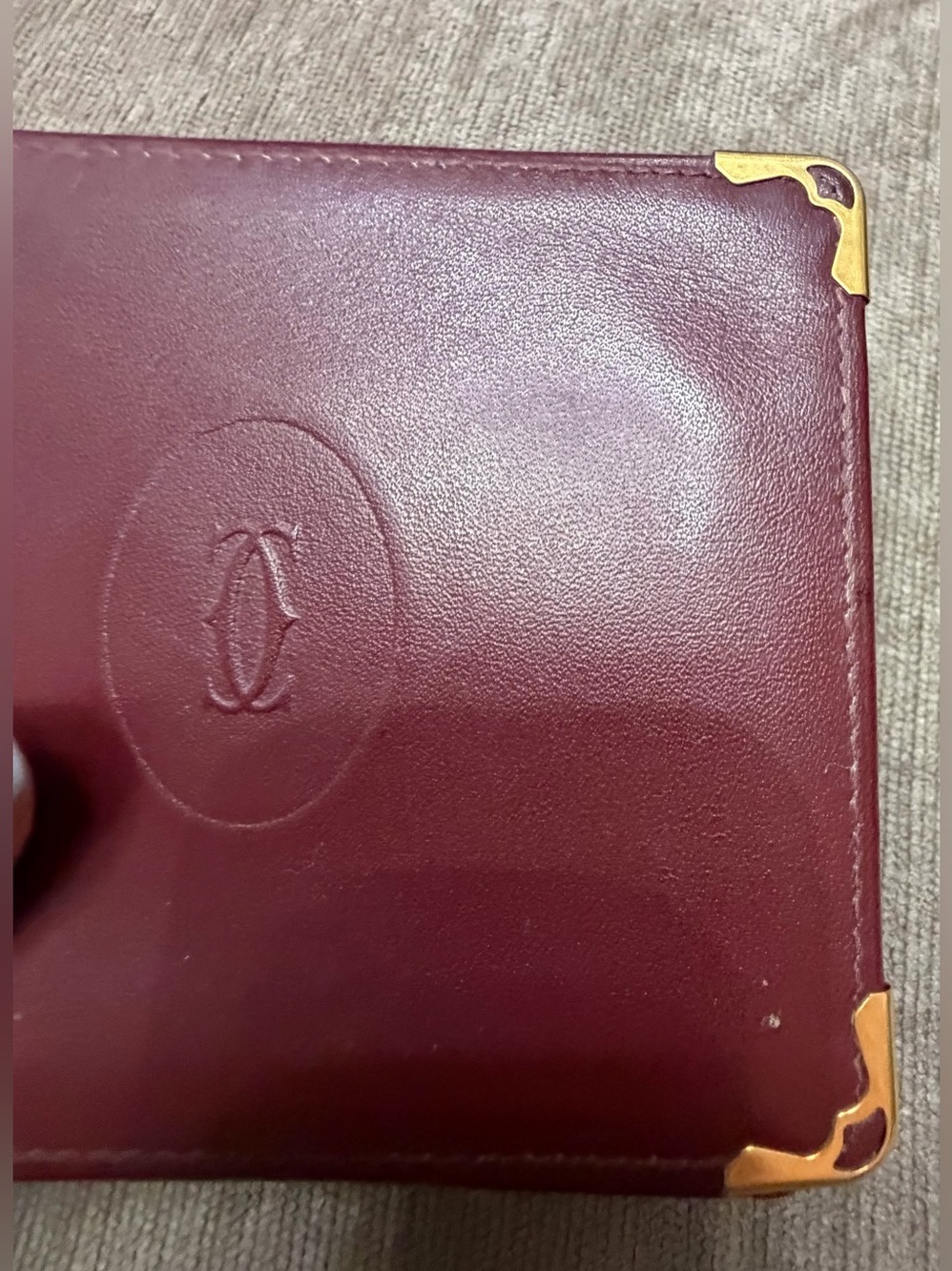 Vintage Cartier Bordeaux Calf Skin Leather Wallet - Picture 12 of 13